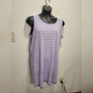 Lands End Size 1x Reverisble Purple Stripes Tank Dress